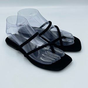 Jeffery Campbell Womens Raina Suede Slide Sandals Square Toe Suede Sz 7 Strappy